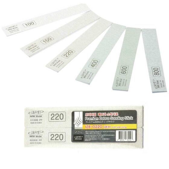 2X Premium Zebra Sanding Stick(Sankyo) #220 Infini Model IZB-0220