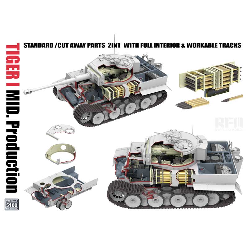 Rye Field Models Tiger I Mid Production Full Interior (1/35) RM5100