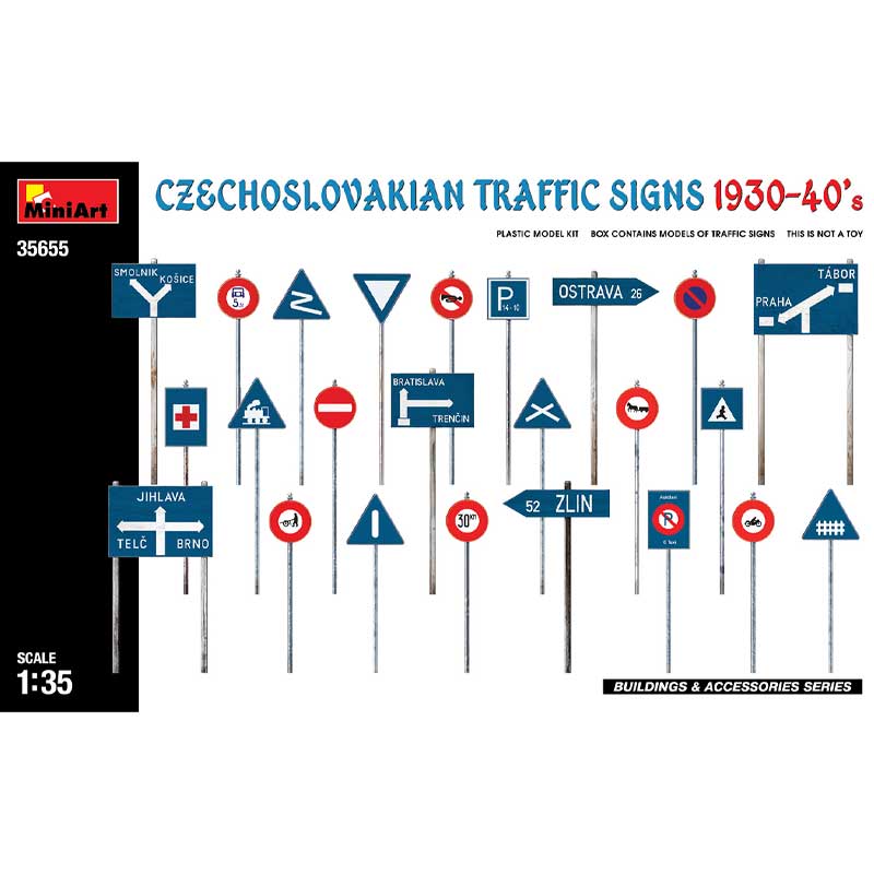 Miniart 35655 1/35 Czechoslovakian Traffic Signs 1930-40s