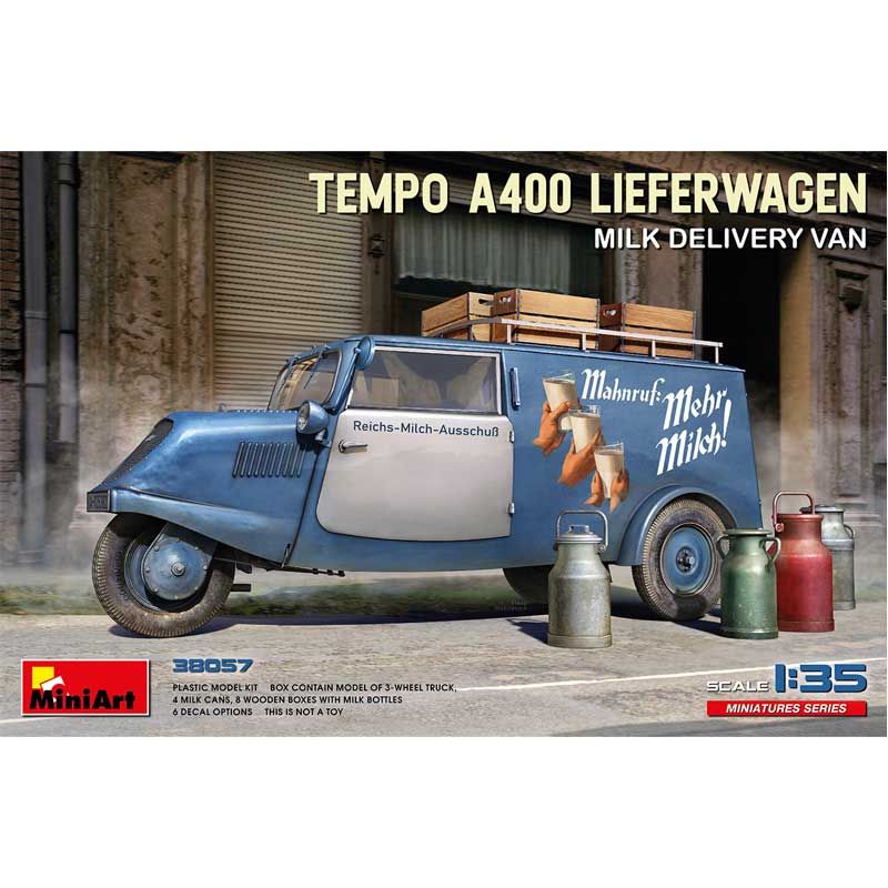 Miniart 38057 1/35 Tempo A400 Lieferwagen Milk Delivery Van