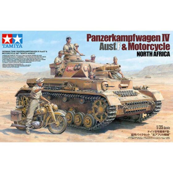 Tamiya Panzerkampfwagen IV Ausf.F & Motorcycle North Africa (1/35) 25208 Tamiya Panzerkampfwagen IV Ausf.F & Motorcycle North Africa (1/35) 25208