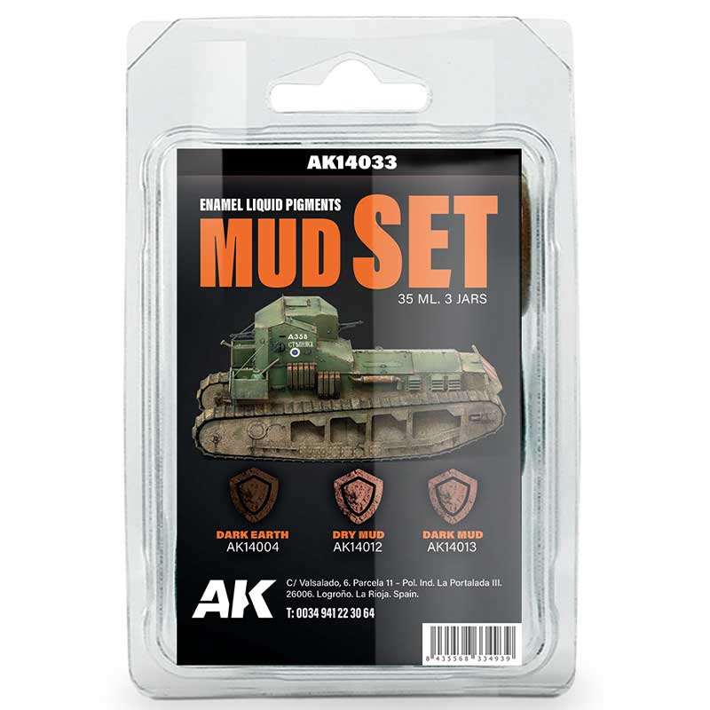 AK Interactive AK14033 Mud Set - Liquid Pigment