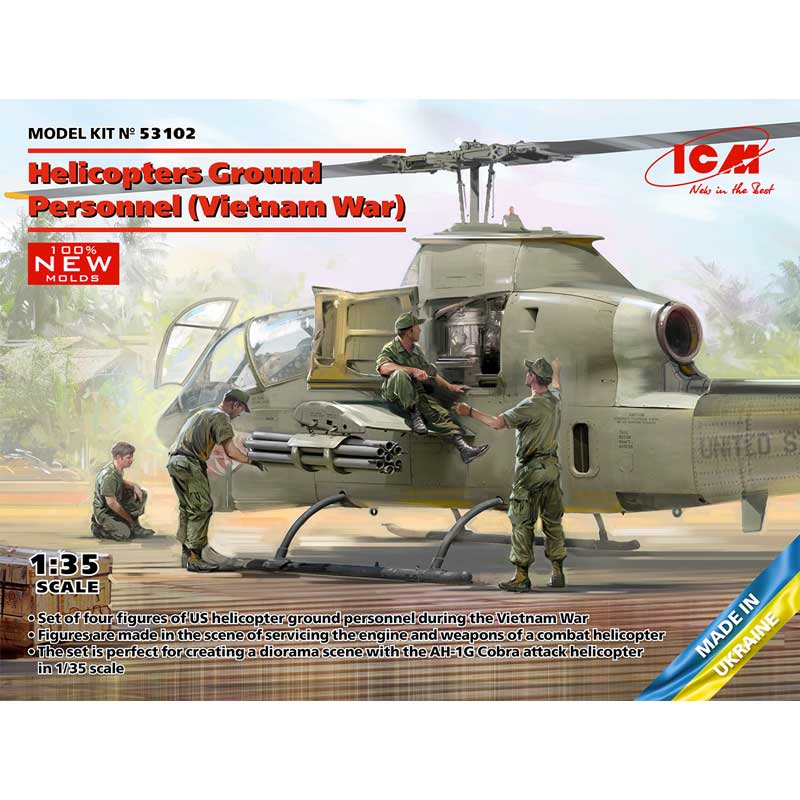 ICM 53102 1/35 Helicopters Ground Personnel (Vietnam War)