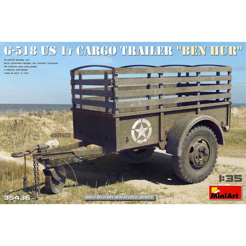 Miniart 35436 1/35 G-518 US 1t Cargo Trailer "Ben Hur"