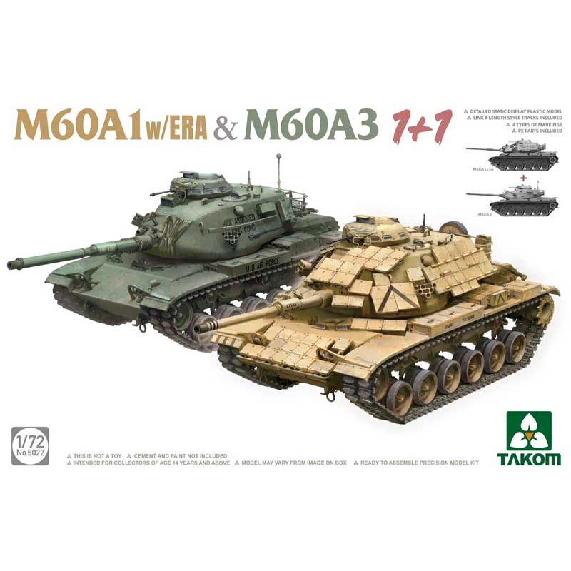 Takom 05022 1/72 US M60A1 w/ERA & M60A3 1+1
