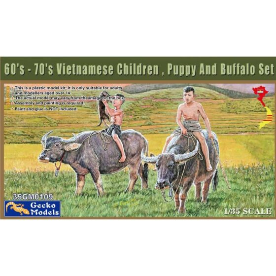 Gecko Models Vietnamese Children, Puppy and Buffalo (1/35) 35GM0109 Gecko Models Vietnamese Children, Puppy and Buffalo (1/35) 35GM0109