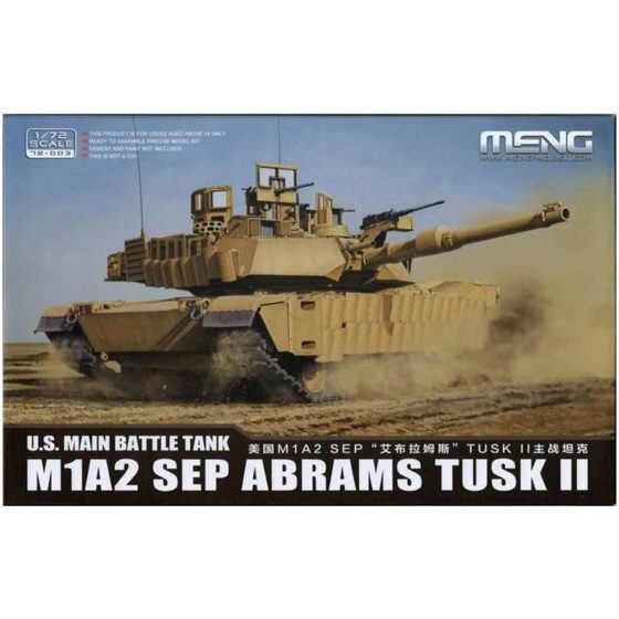 1/72 US MBT M1a2 SEP Abrams TUSK II 72-003 Meng Model