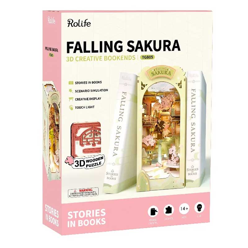 Rolife TGB05 Rolife Book Nook Shelf Insert - Falling Sakura