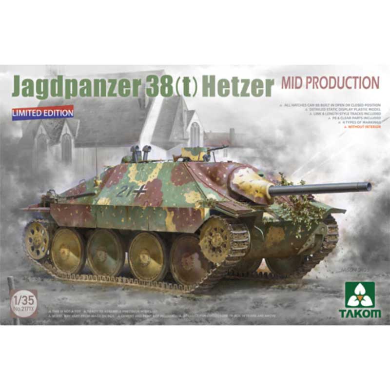 Takom 02171X 1/35 German WWII Jagdpanzer 38(t) Hetzer Mid Production Limited Edition