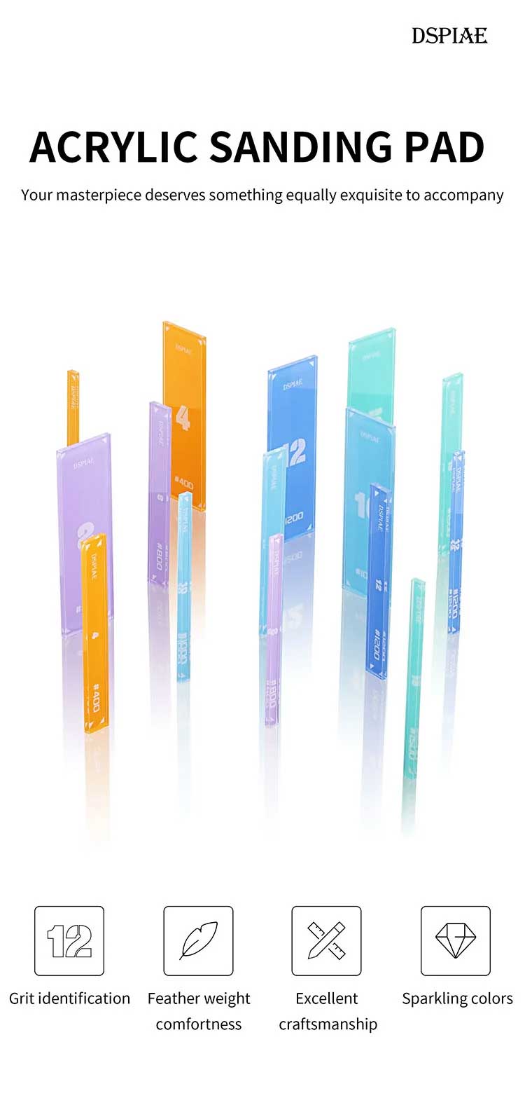 DSPIAE Acrylic Sanding Pad Set-Dark blue PT-SP12