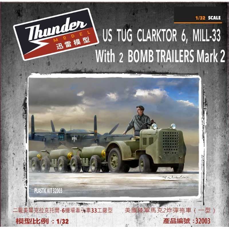 Thunder Model 32003 1/32 US TUG Clarktor-6 with 2 bomb trailers