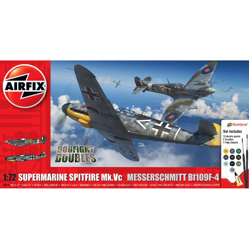 Airfix A50194 1/72 Supermarine Spitfire Mk.Vc vs Bf109F-4 Dogfight Double