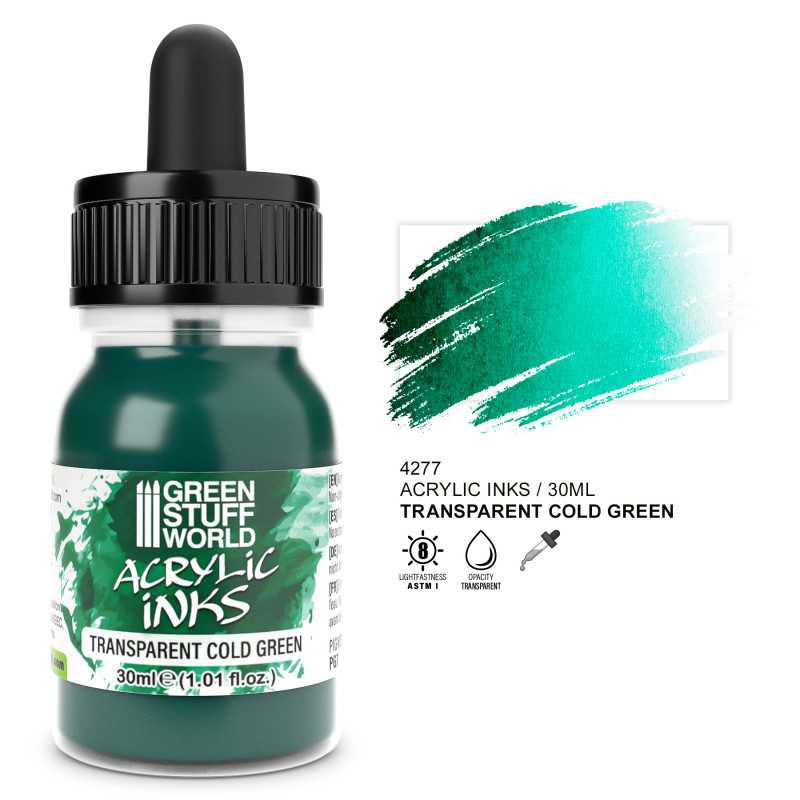 GreenStuffWorld 4277 Transparent Acrylic Ink - Cold Green