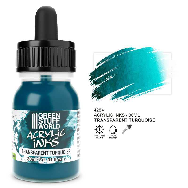 GreenStuffWorld 4284 Transparent Acrylic Ink - Turquoise