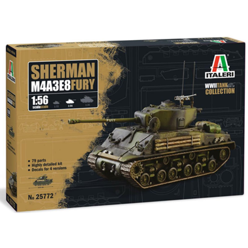Italeri 25772 1/56 M4A3E8 Sherman “Fury”