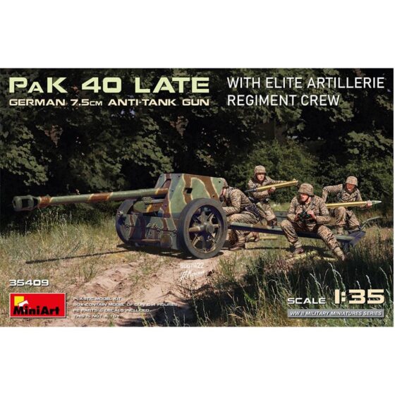 Miniart German 7.5cm PaK 40 Late w/ Elite Crew (1/35) 35409 Miniart German 7.5cm PaK 40 Late w/ Elite Crew (1/35) 35409