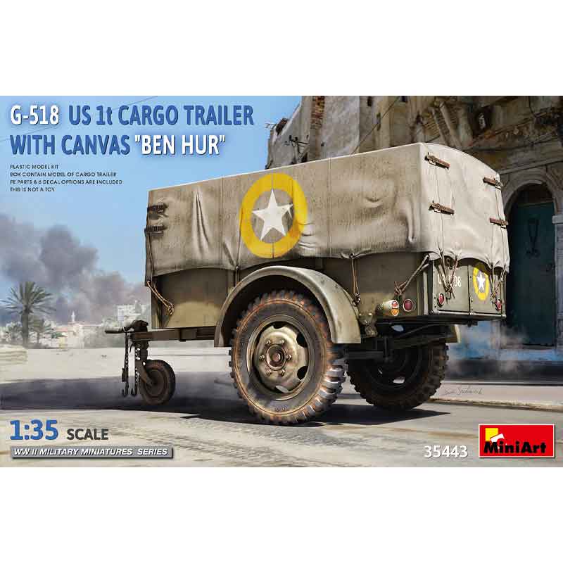 Miniart G-518 US 1t Trailer "Ben hur" w/ Canvas (1/35) 35443