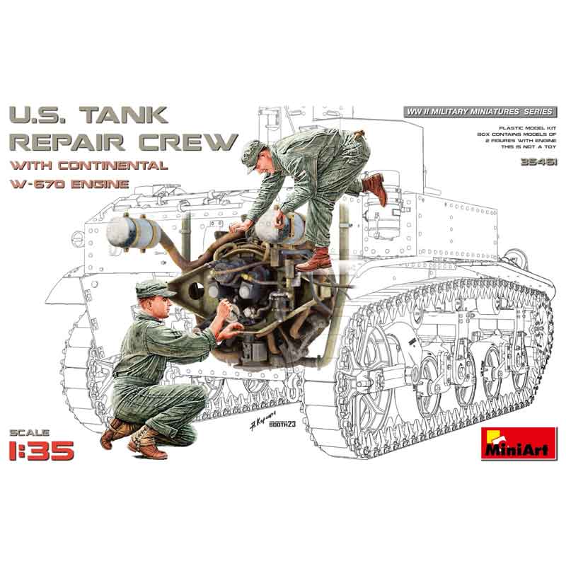 Miniart US Tank Repair Crew. Continental W670 Engine (1/35) 35461