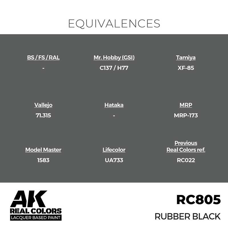 AK Interactive RC805 17ml Rubber Black Real Color