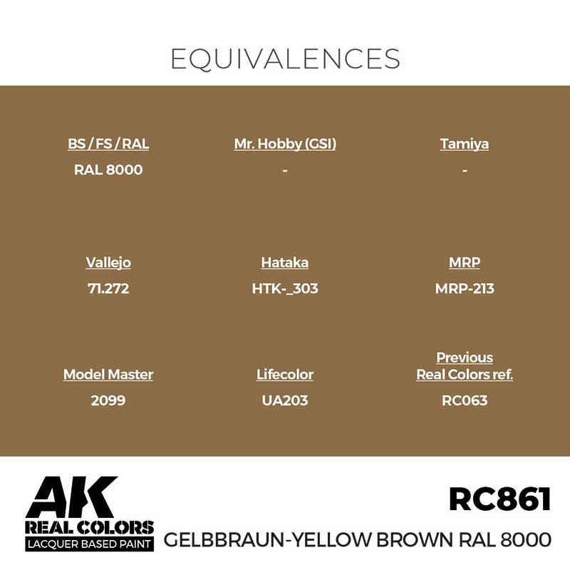 AK Interactive RC861 17ml Gelbbraun-Yellow Brown RAL 8000 Real Color