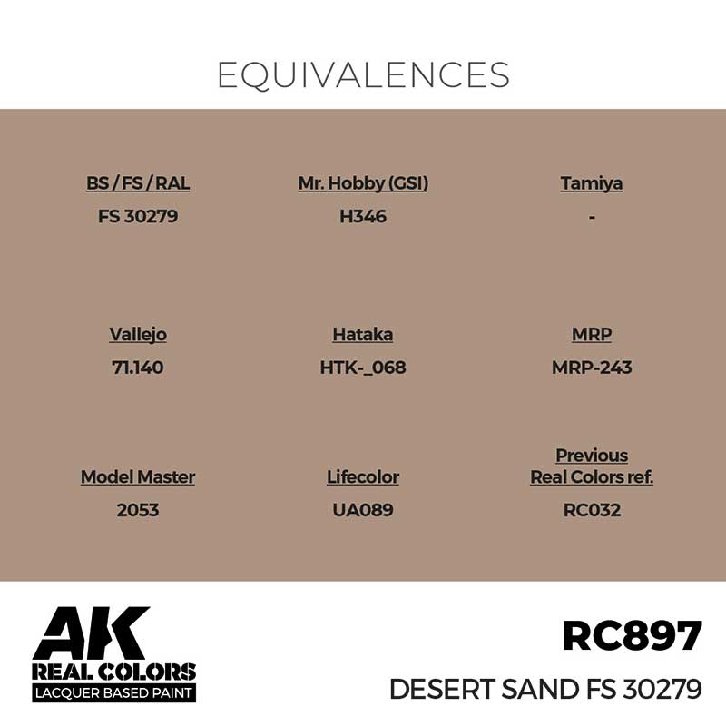 AK Interactive RC897 17ml Desert Sand FS 30279 Real Color