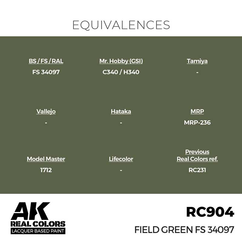 AK Interactive RC904 17ml Field Green FS 34097 Real Color