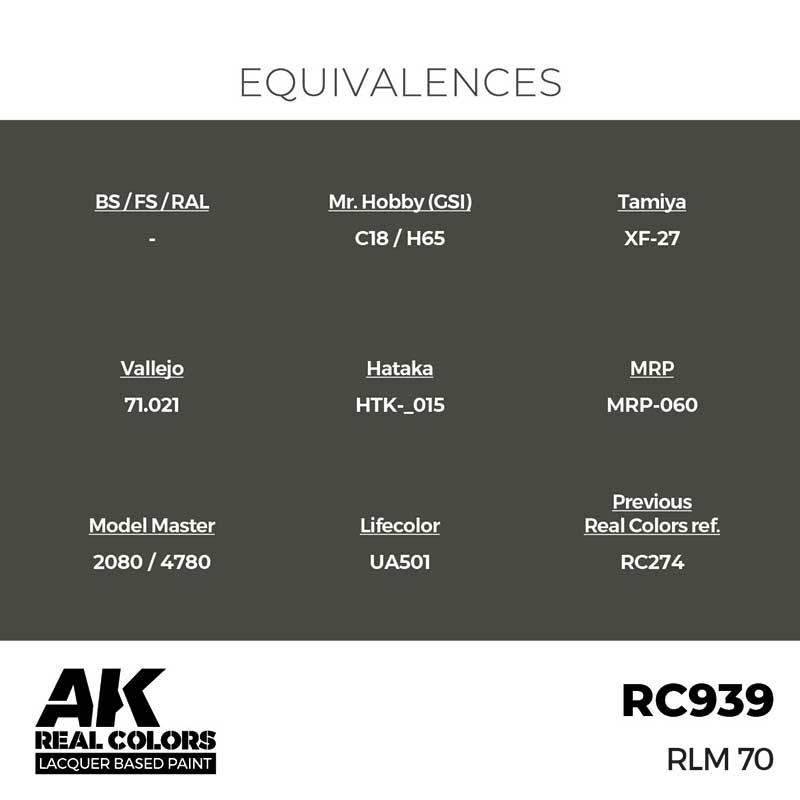 AK Interactive RC939 17ml RLM 70 Real Color