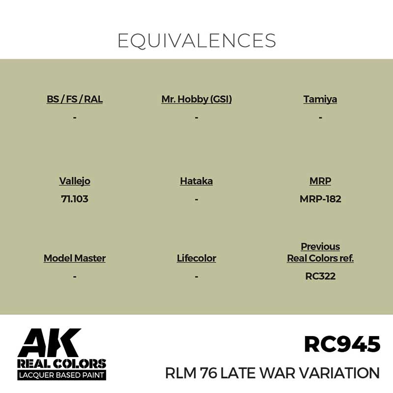 AK Interactive RC945 17ml RLM 76 Late War Variation Real Color