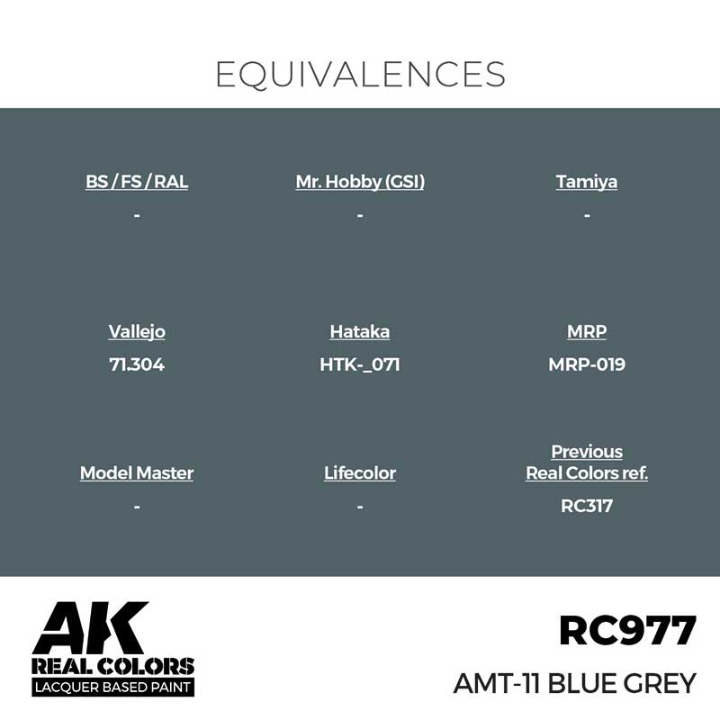 AK Interactive Real Color - AMT-11 Blue Grey (17ml) RC977