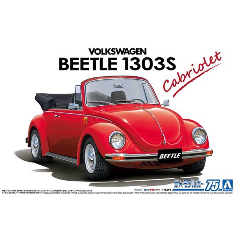 Aoshima 061541 1/24 Volkswagen 15ADK Beetle 1303S Cabriolet 1975