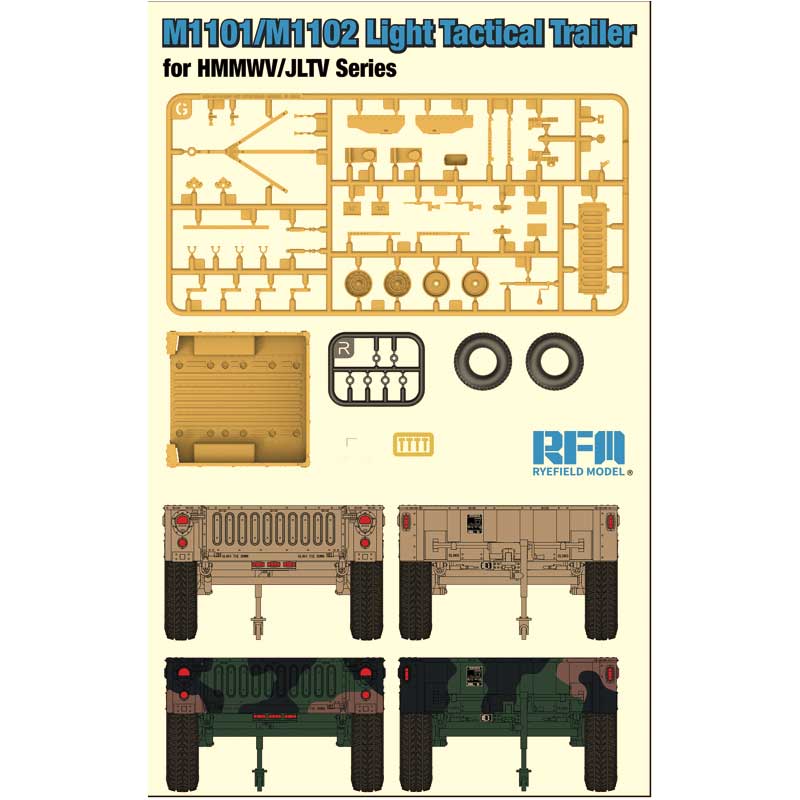 Rye Field Models RM5117 1/35 M1101/M1102 Light Tactical Trailer for HMMWV/JLTV Series