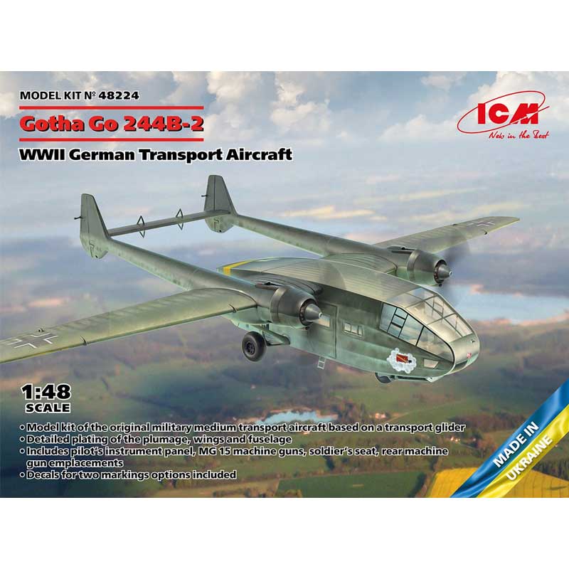 1/48 Gotha Go-244B-2 WWII German Transport Aircraft ICM 48224