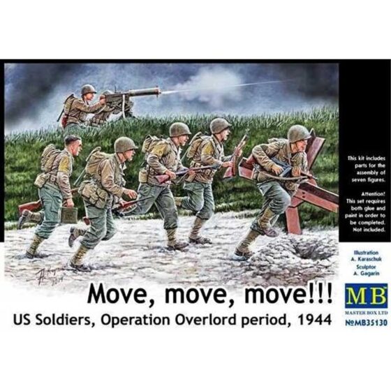 Master Box Move, move, move!!! U.S. Soldiers Operation Overlord period, 1944 (1/35) MB-35130