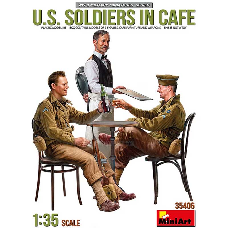 Miniart U.S. Soldiers in Cafe (1/35) 35406