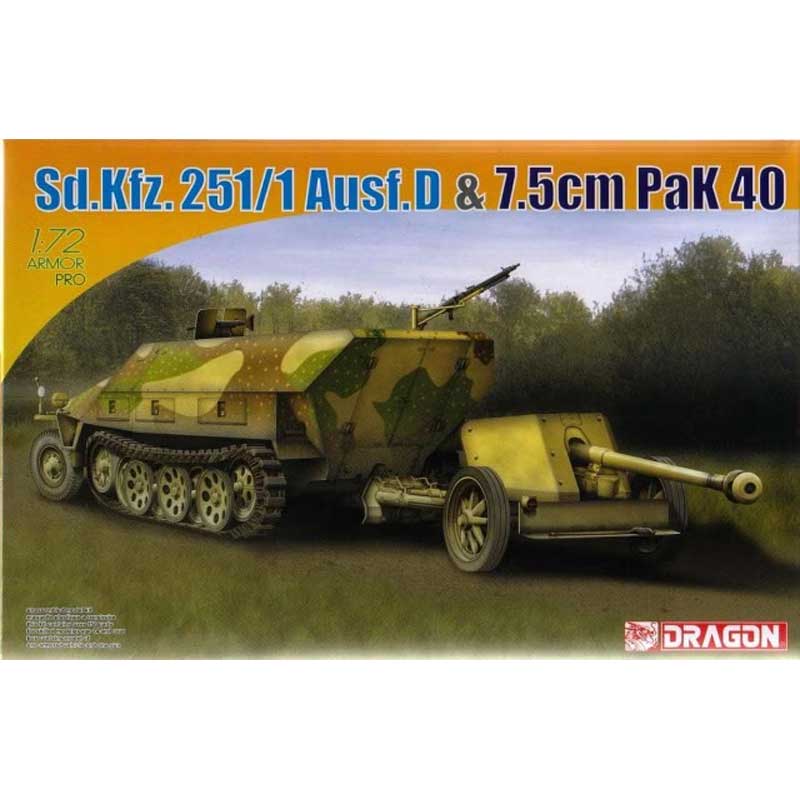 Dragon Sd Kfz251/1Ausf D +7.5Cm (1/72) 7369
