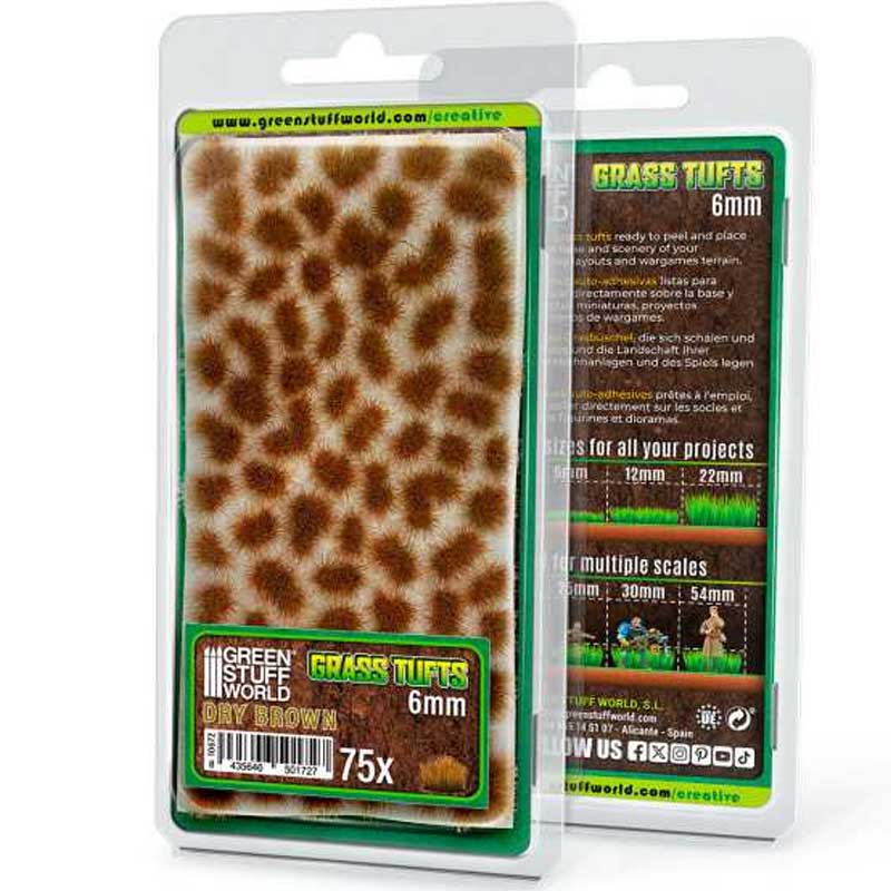 Green Stuff World - Static Grass Tufts Dry Brown (6mm)