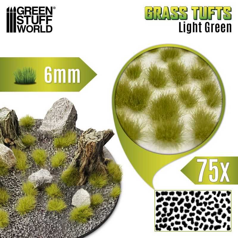 Green Stuff World - Static Grass Tufts Light Green (6mm)