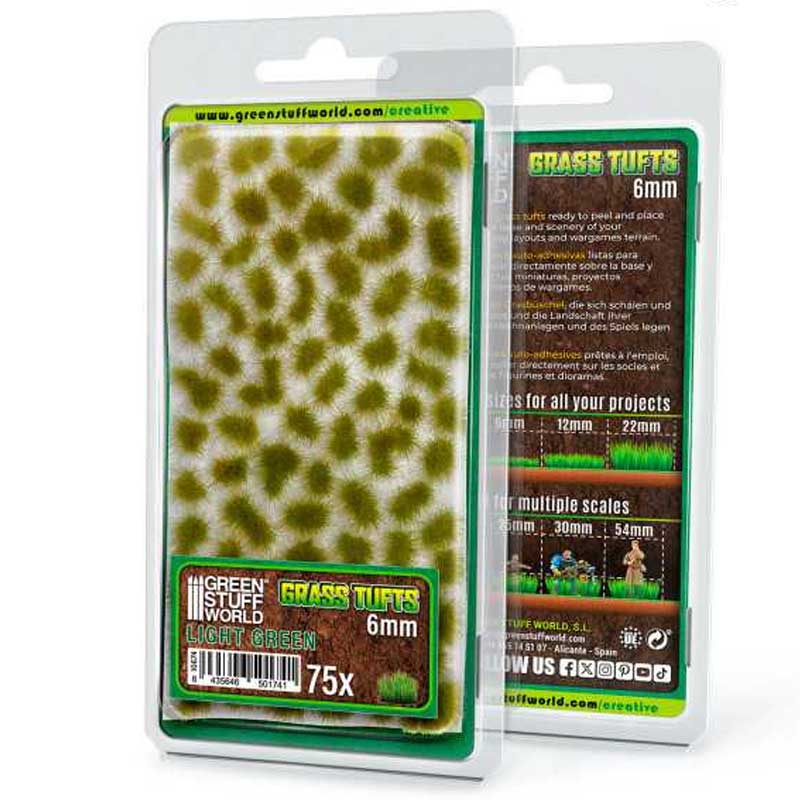 Green Stuff World - Static Grass Tufts Light Green (6mm)