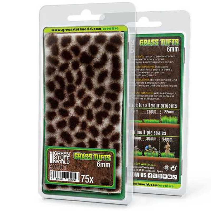 Green Stuff World - Static Grass Tufts Burnt Brown (6mm)
