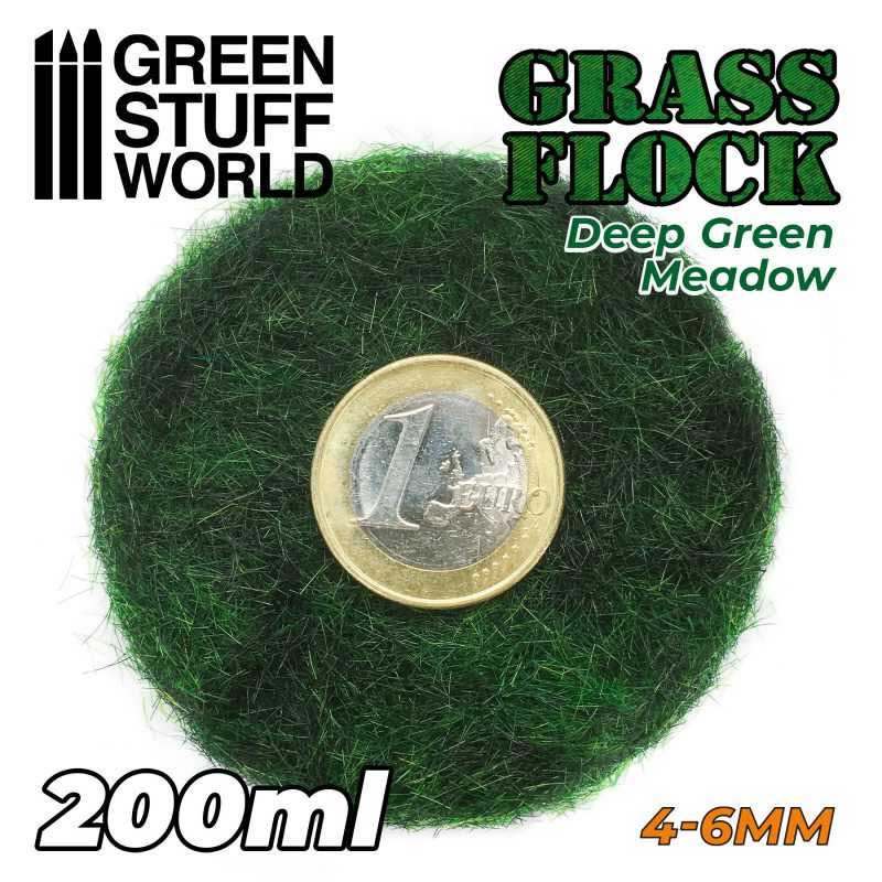 Green Stuff World - Static Grass Flock Deep Green Meadow (4-6mm) (200ml)