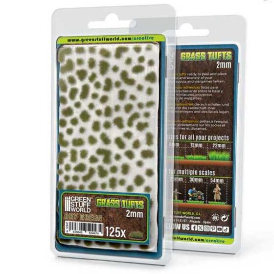 Green Stuff World - Static Grass Tufts Dry Green (2mm) Green Stuff World - Static Grass Tufts Dry Green (2mm)