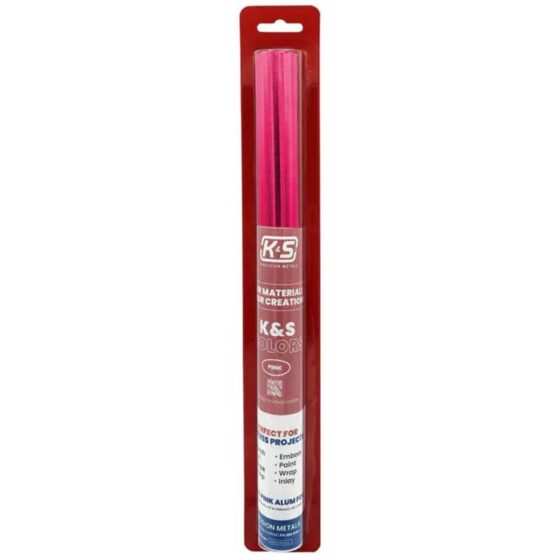 K & S Metal Aluminum Foil Pink .004" (36Ga) Thick (.004 X 12 X 24) 6045