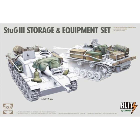 Takom German WWII StuG III Assault Gun Storage & Equipment Set (1/35) 08018 Takom German WWII StuG III Assault Gun Storage & Equipment Set (1/35) 08018