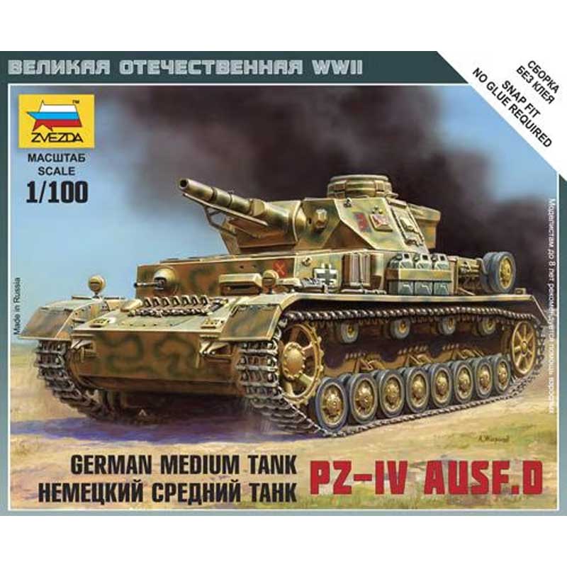 Zvezda German Medium Tank PZ-IV Ausf. D (1/100) 6151
