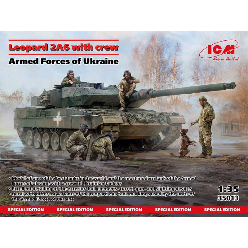 1/35 Leopard 2A6, Armed Forces of Ukraine w/ Crew ICM 35013