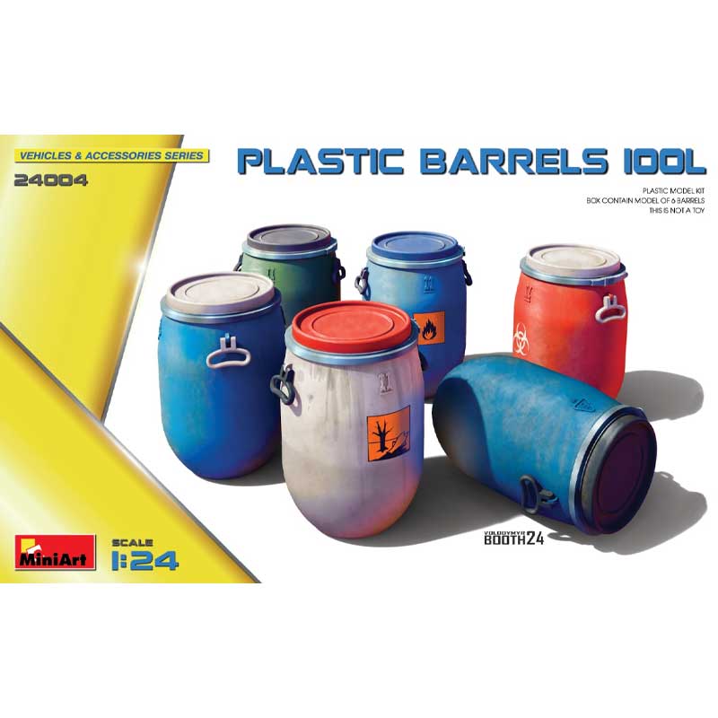 Miniart Plastic Barrels 100L (1/24) 24004