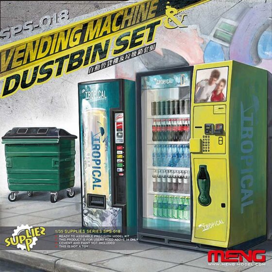 1/35 Vending Machine and Dumpster Set Meng Model SPS-018 1/35 Vending Machine and Dumpster Set Meng Model SPS-018