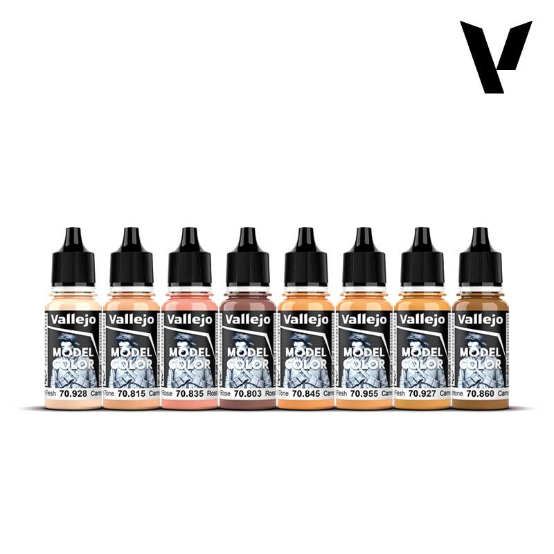 Vallejo 8x Face & Skin Tones Paint Set 70.124