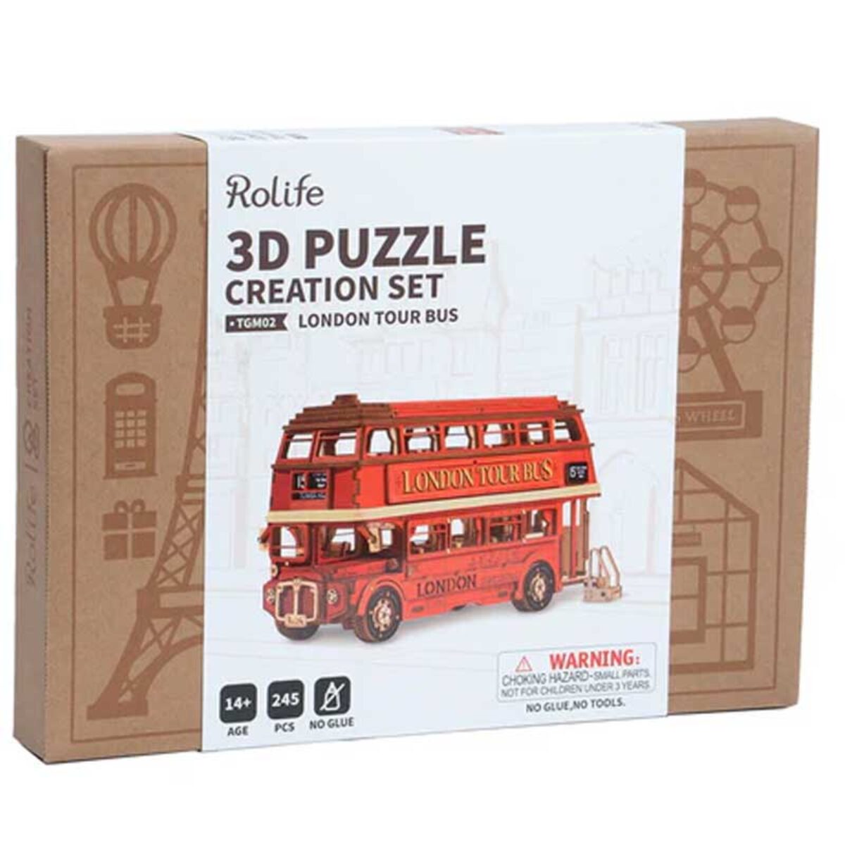 Adult Brain Teaser Puzzles Wooden.City Vintage London Bus 3D Model Kit ...