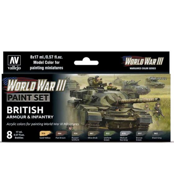 Vallejo WWIII British Armour & Infantry Set 70.222